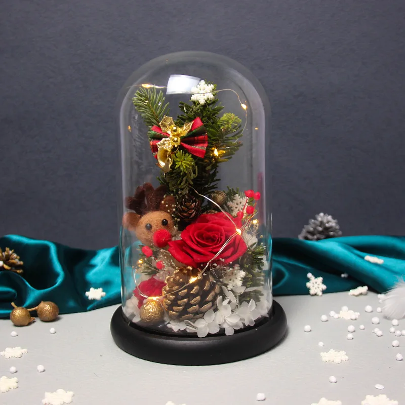 

15*30cm Big Size Glass Dome Vase Home Decoration Black Base Transparent Cover DIY Friend Favor Gift Wedding Live Prop