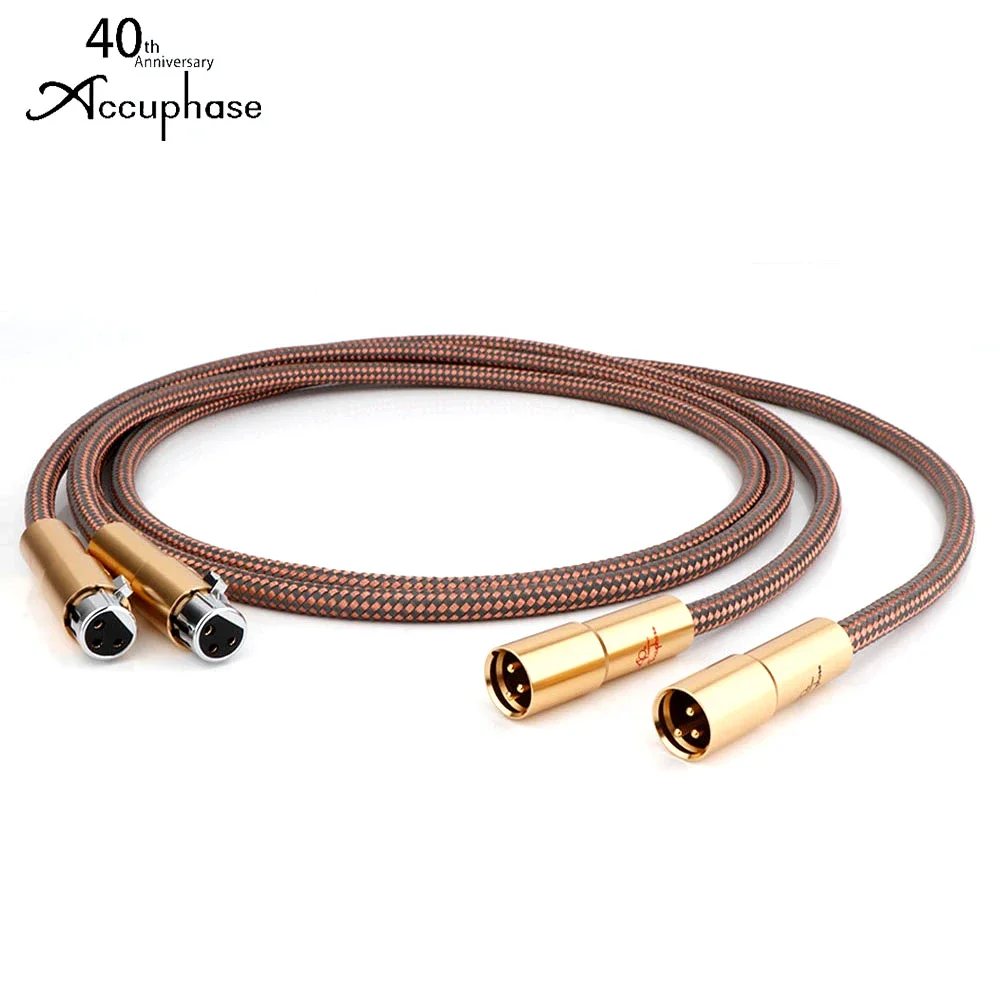 1 Pair Accuphase 40th Edition OCC RCA/XLR Interconnect HiFi Signal Cable Oxygen-Free Copper Core, Double Shielding