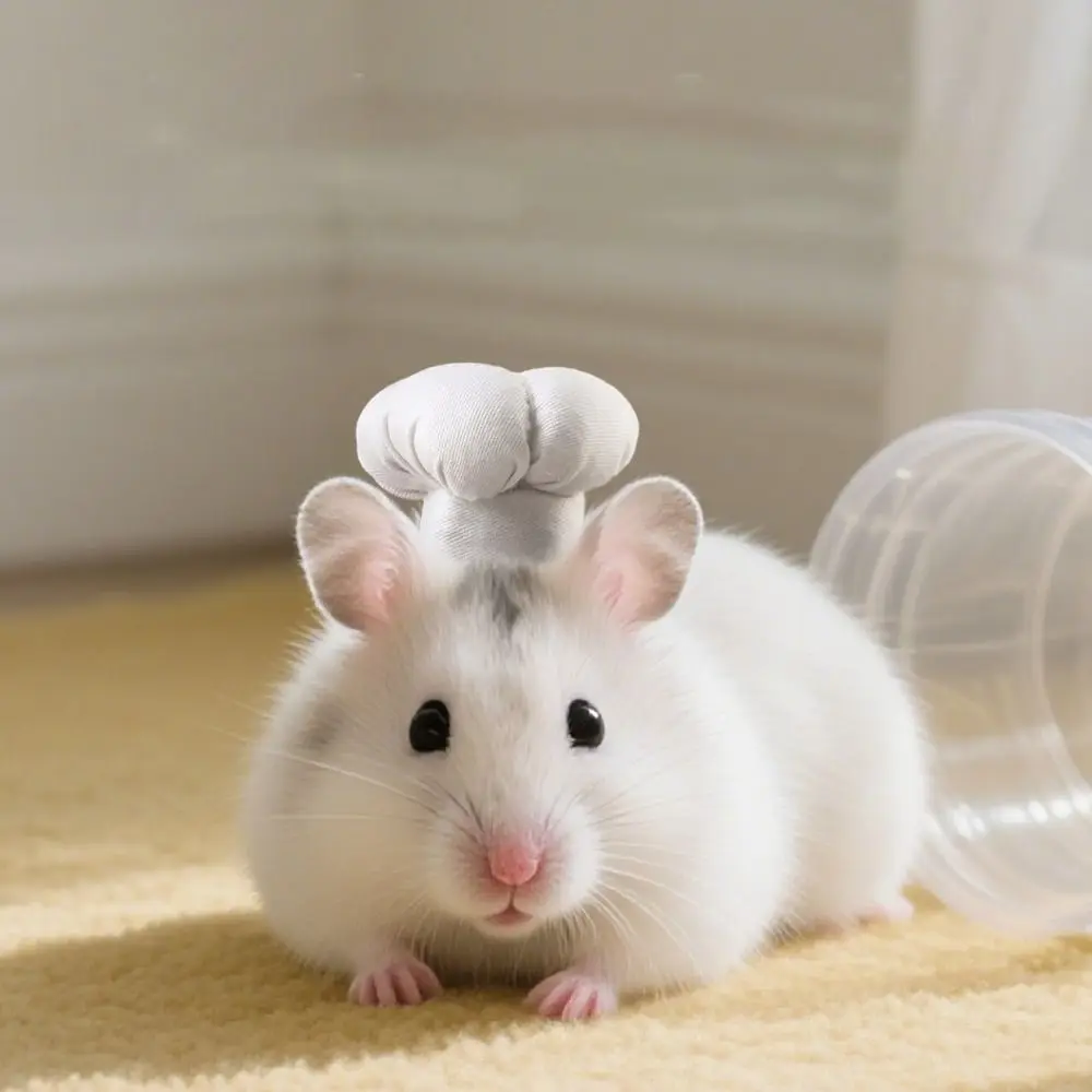 

Funny Adjustable Hamster Chef Hat Comfortable Breathable Pet Costume Hat Decorative Hamster Cosplay Hat Photo Prop