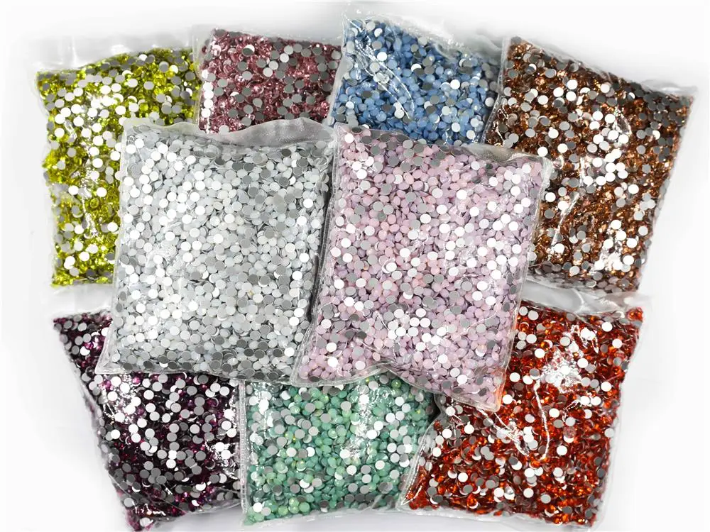 Wholesale Flatback Crystal AB Non hotfix Rhinestones in Bulk Package SS3-SS20 Clear AB Strass for Nail Art Decoretion