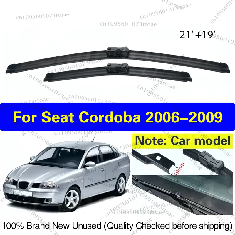 

Wiper LHD Front Wiper Blades For Seat Cordoba 2006 2007 2008 2009 Soft Rubber Windshield Windscreen Window Car Rain Brush 21"19"