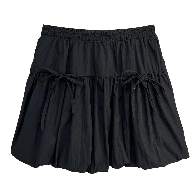 Novedad de verano, minifalda acampanada con agradable arco de 100KG, Falda corta lavada de talla grande para mujer 1662