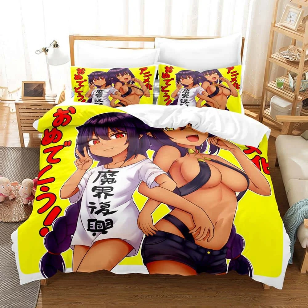 Anime The Great Jahy Will Not Be Defeated! Bedding Set Single Twin Full Queen King Size Bed Set Adult Kid Bedroom Duvetcover Set