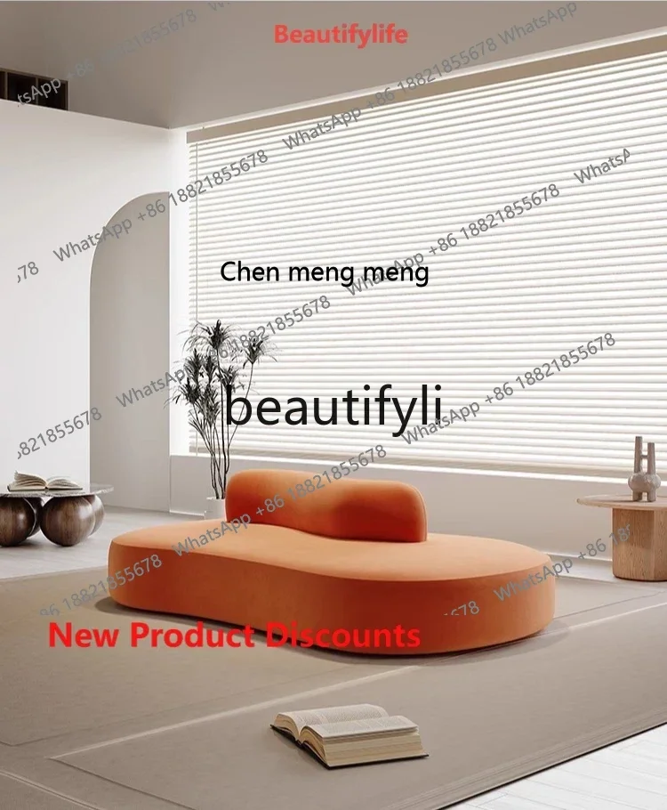 New arrive  A139 Modern Minimalist Clothing Store Rest Area Double-Sided Sofa Hotel Reception Women's Clothing Curved Fabric Sma