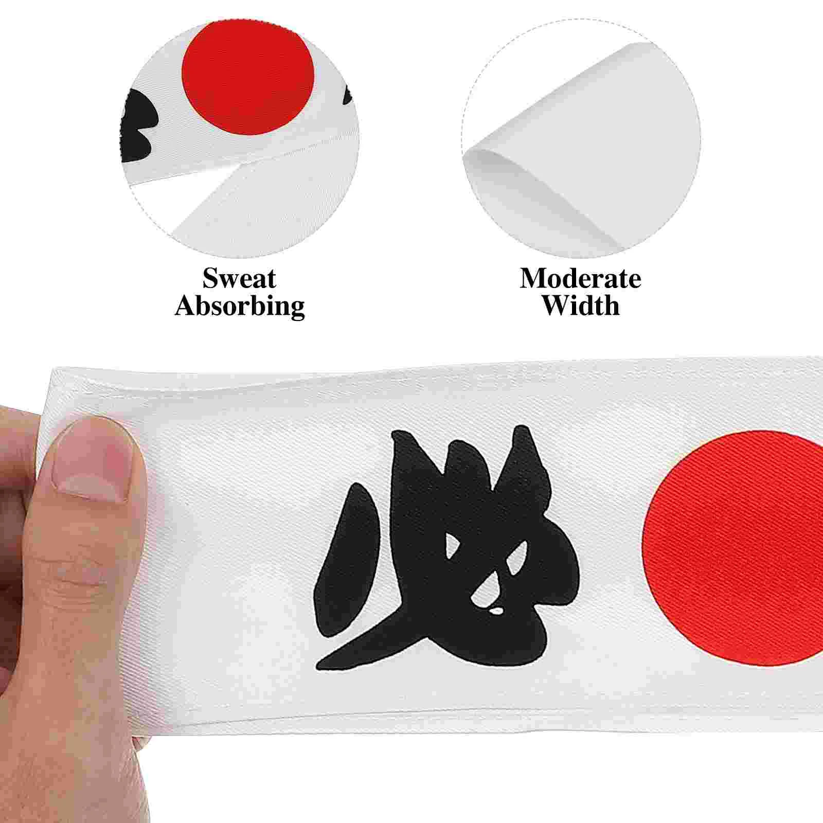 Martial White Headband-Headband (Must Win) Japanese Sushi Chef Hair Costume Samurai Scarf