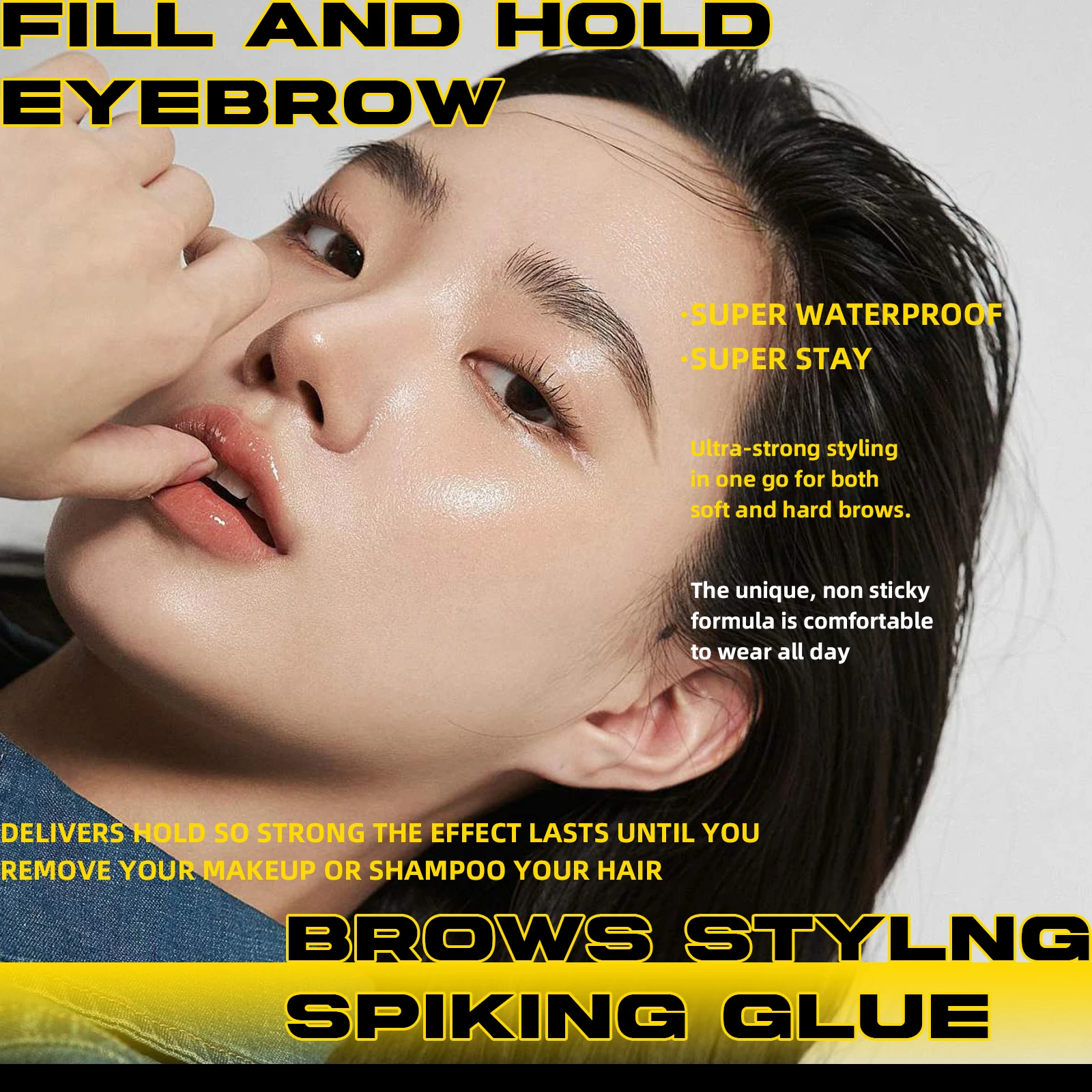 DEROL Styling Eyebrow Mascara Gel Eyebrow Setting Cream With Brush Wild Brow Styling Balm Longlasting Waterproof Makeup Cosmetic