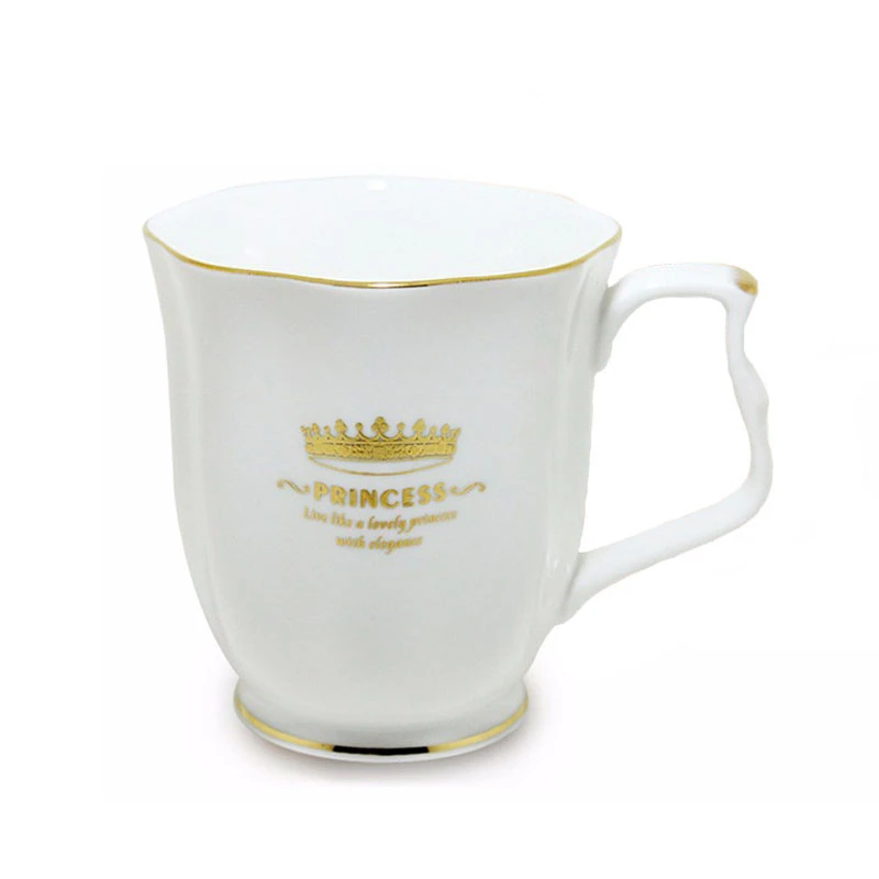 

Creative Design Crown Drinkware Ceramic 3D Tea Mugs with Rhinestones Decoration Coffee Cup and Saucers Kitchen Utensils Noble