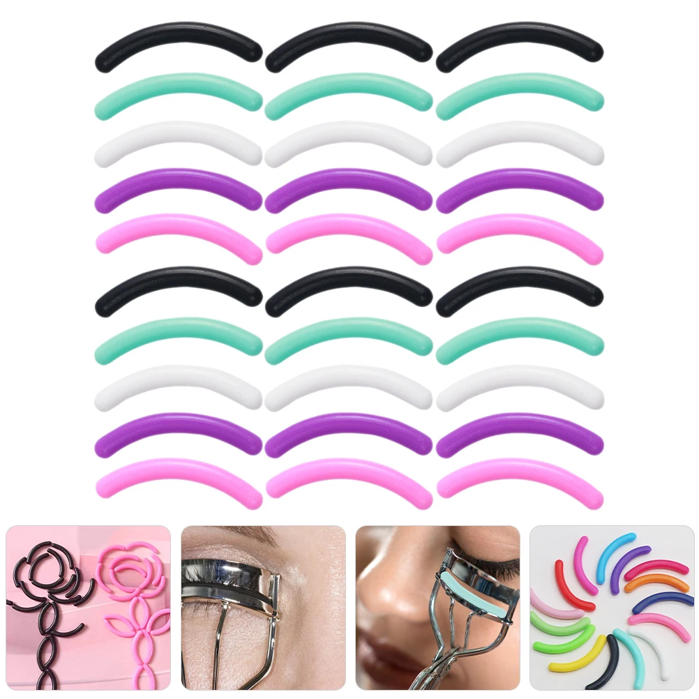 

30pcs Eyelash Curler Pad Refills Soft Silicone Strips Durable lash Tool Cushions Mixed Color eyelash curler inserts