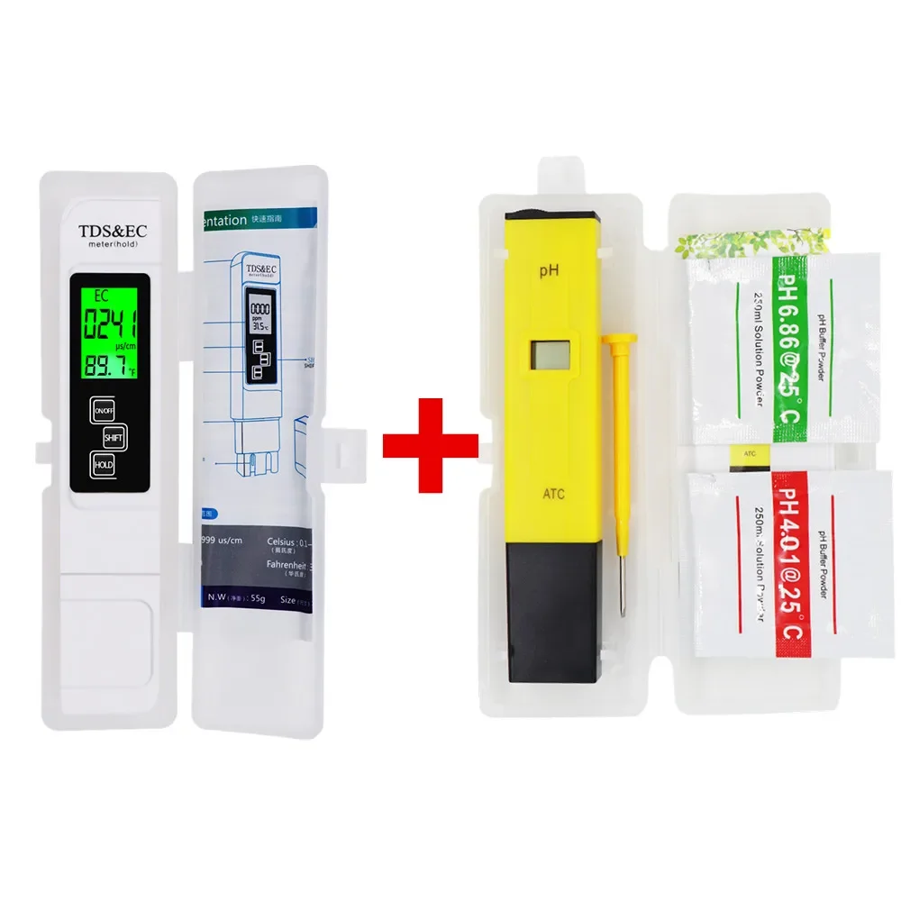 Digital PH/TDS/EC Meter Tester Thermometer Stift Wasser Reinheit PPM Bereich 0-9999 Filter Hydrokultur für Aquarium Pool Wasser Monitor