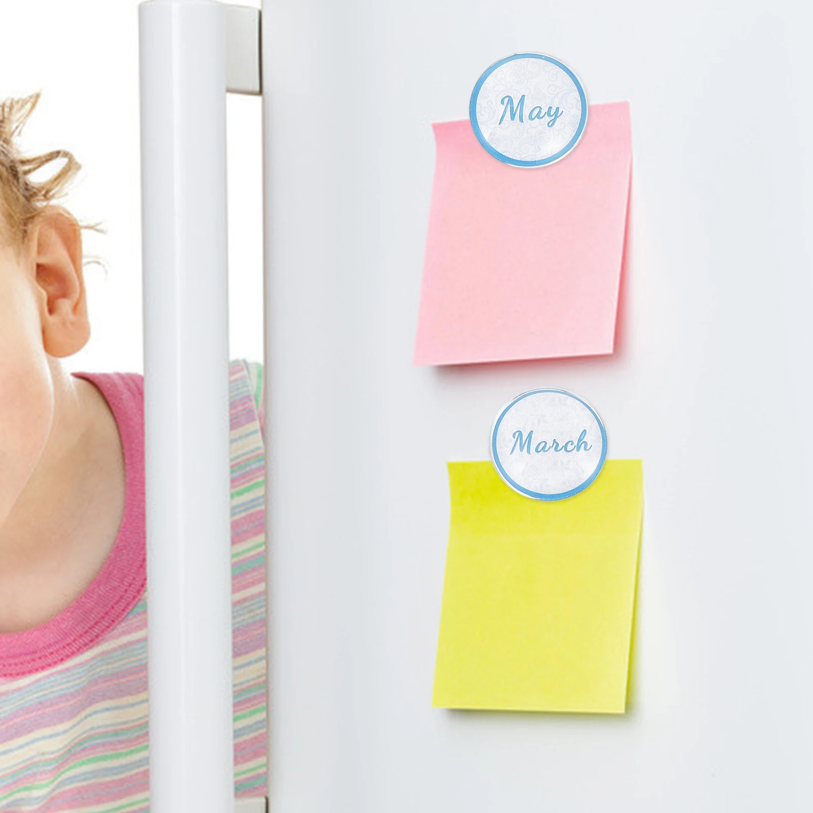 

12 Pcs Magnetic Fridge Monthly Glass Office Whiteboard Magnets Decor Refrigerator Dishwasher for