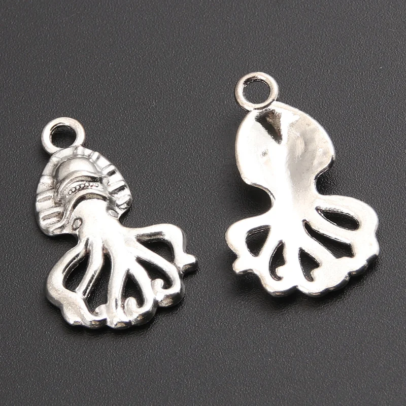 15pcs Silver Color Octopus Charms DIY Metal Bracelet Necklace Jewelry Findings A1068 SALE