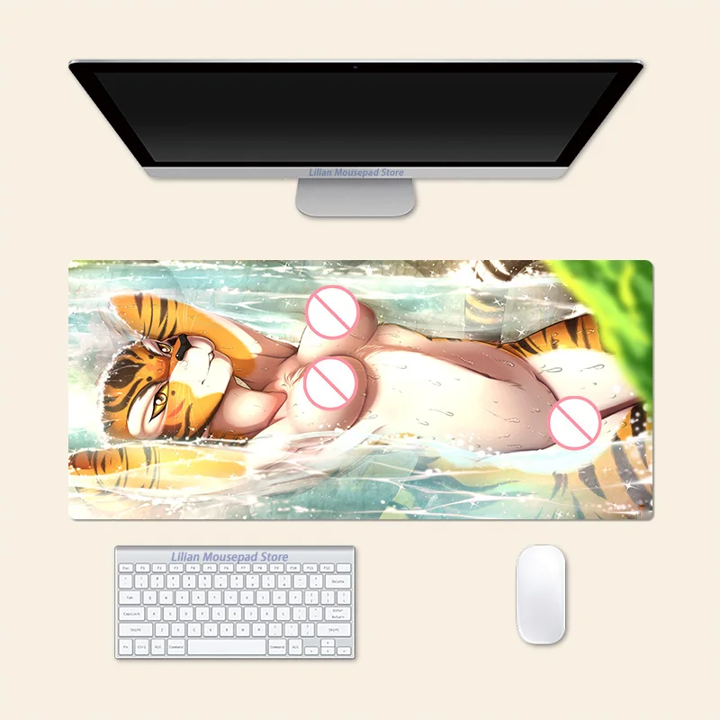 Furry Master Tigress Anime Large Mouse Pad Office Mousepad Creative Game Desk Mat Gift