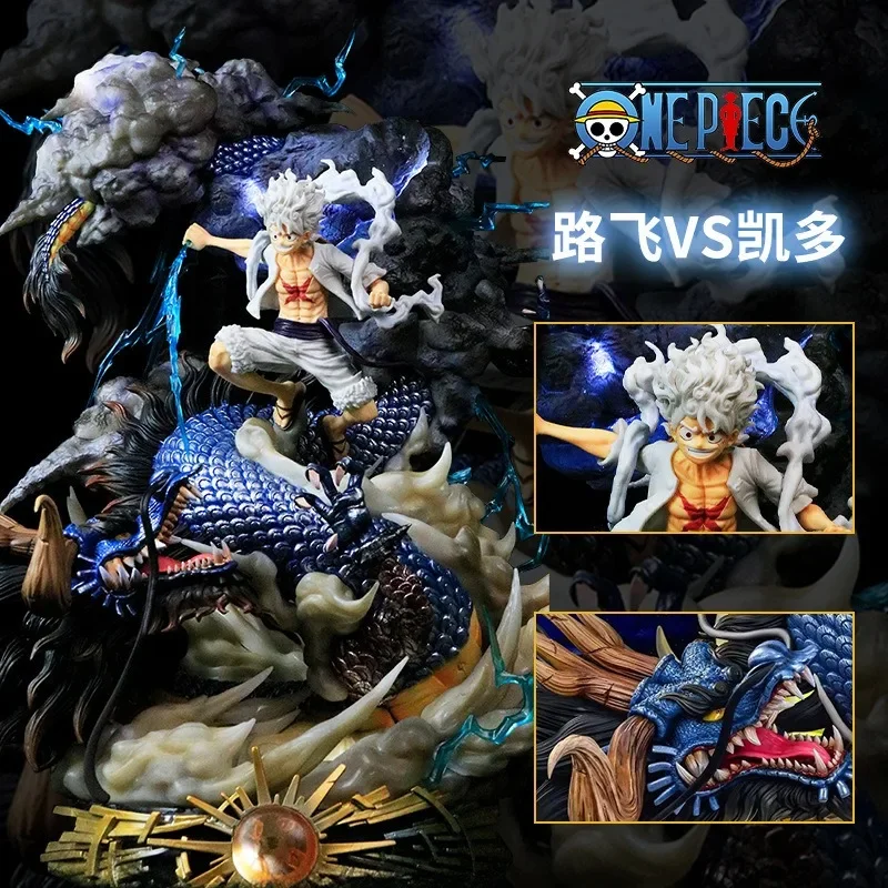 

One Piece Anime Figure Nika Luffy Gear 5 vs Kaidou toys model Statue Collection Action Figures Desktop decoration Pendant Gifts