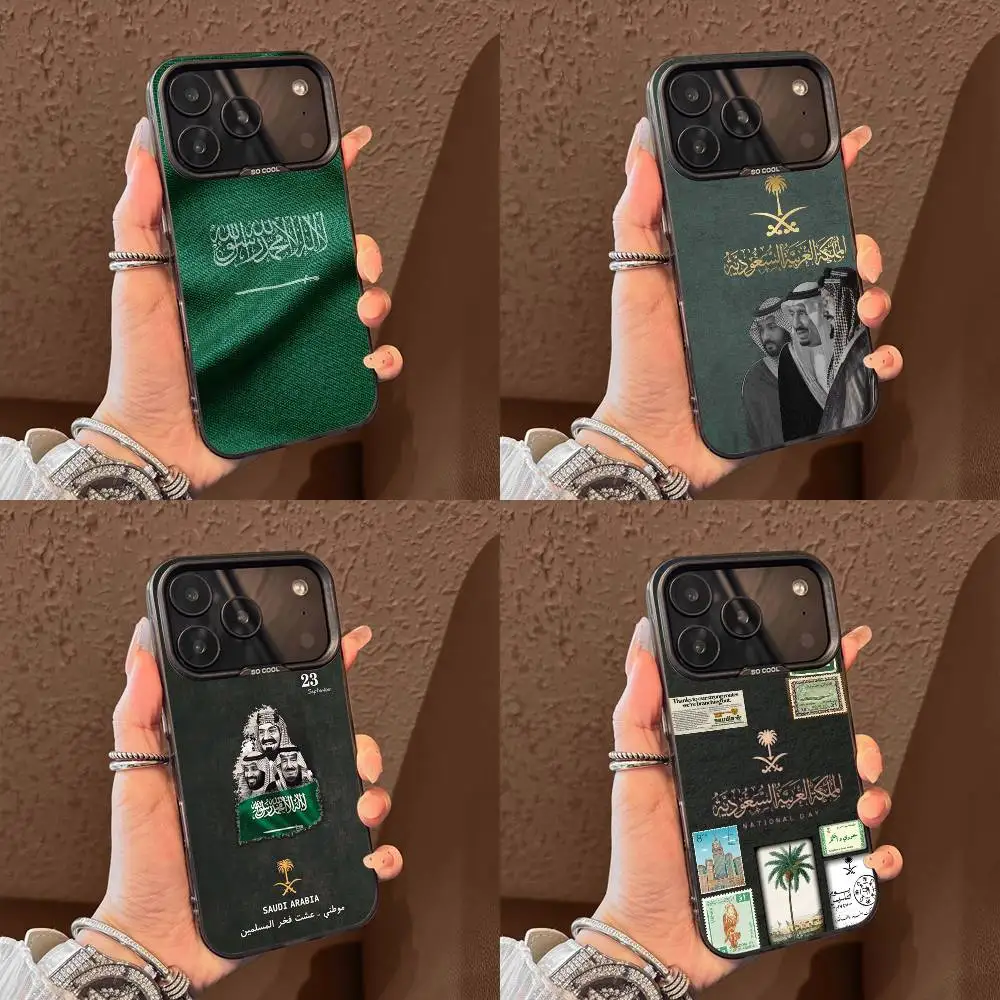 

Saudi Arabia Salman Passport Flag Phone Case For iPhone 15,16,12,14,13,17,11,E,Pro,Max,Plus,Air,Mini Black IMD Cover