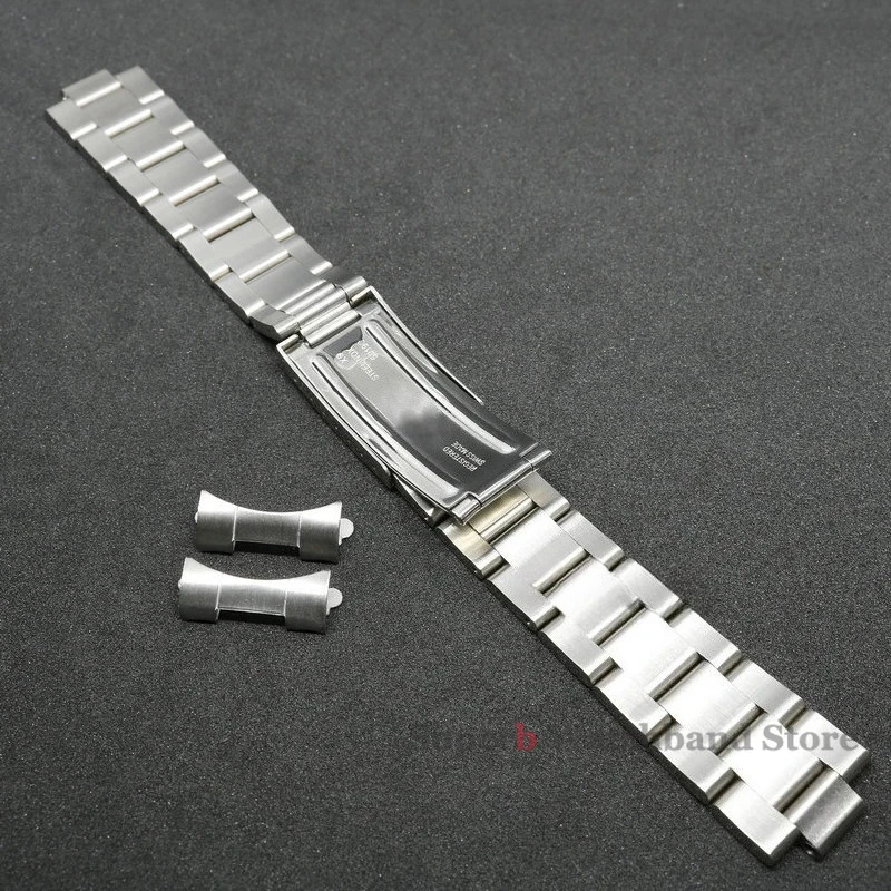 نهاية منحنية 316L الفولاذ المقاوم للصدأ حزام الساعات لسوار المحار ل رولكس DATEJUST سوار الصلبة ل رولكس 18/19/20/21 مللي متر