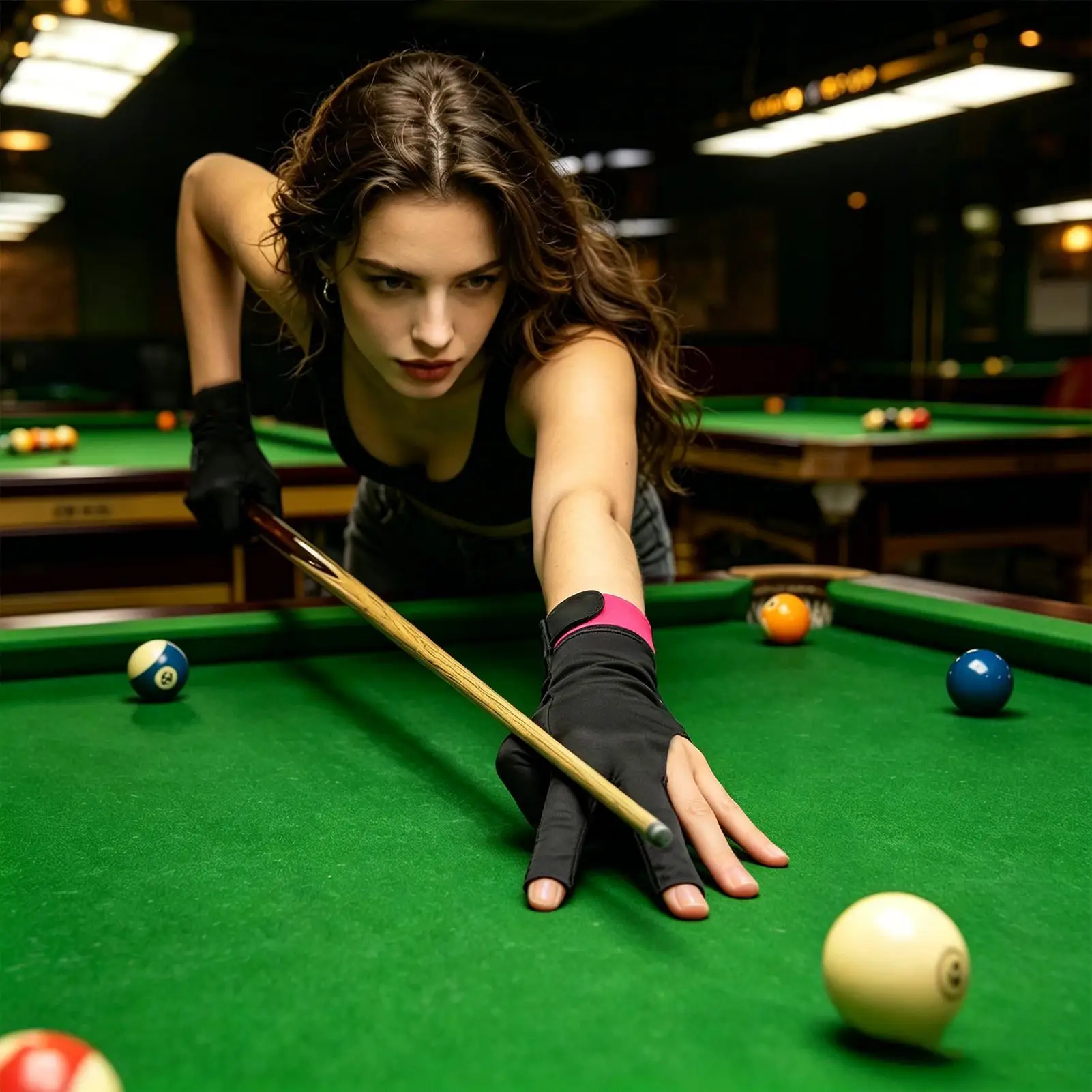 Pool Glove Left Hand Breathable 3-Finger Billiards Accessories Lightweight Pool Glove For Women For Adults Men Beginner Hall