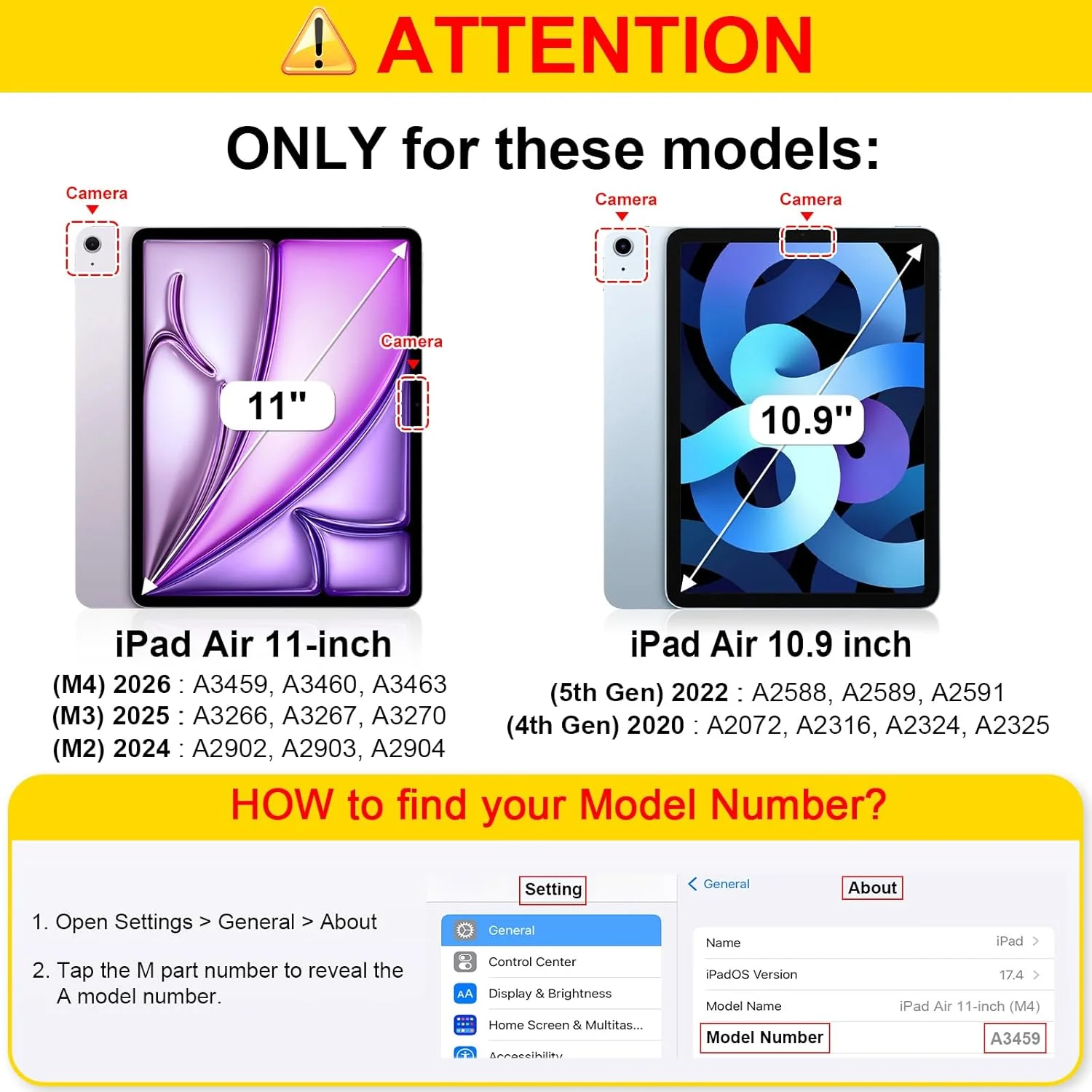 360° Rotating Case for iPad Air 11inch M4 M3 M2 5th/4th generation 10.9inch Portrait and Landscape Viewing with Pencil Holder