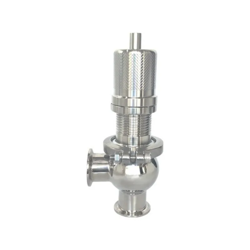 Sanitary Safety Relief Valve Adjustable Stainless Steel Clamp Type Pressure Overflow Valve Pipeline Fitting
