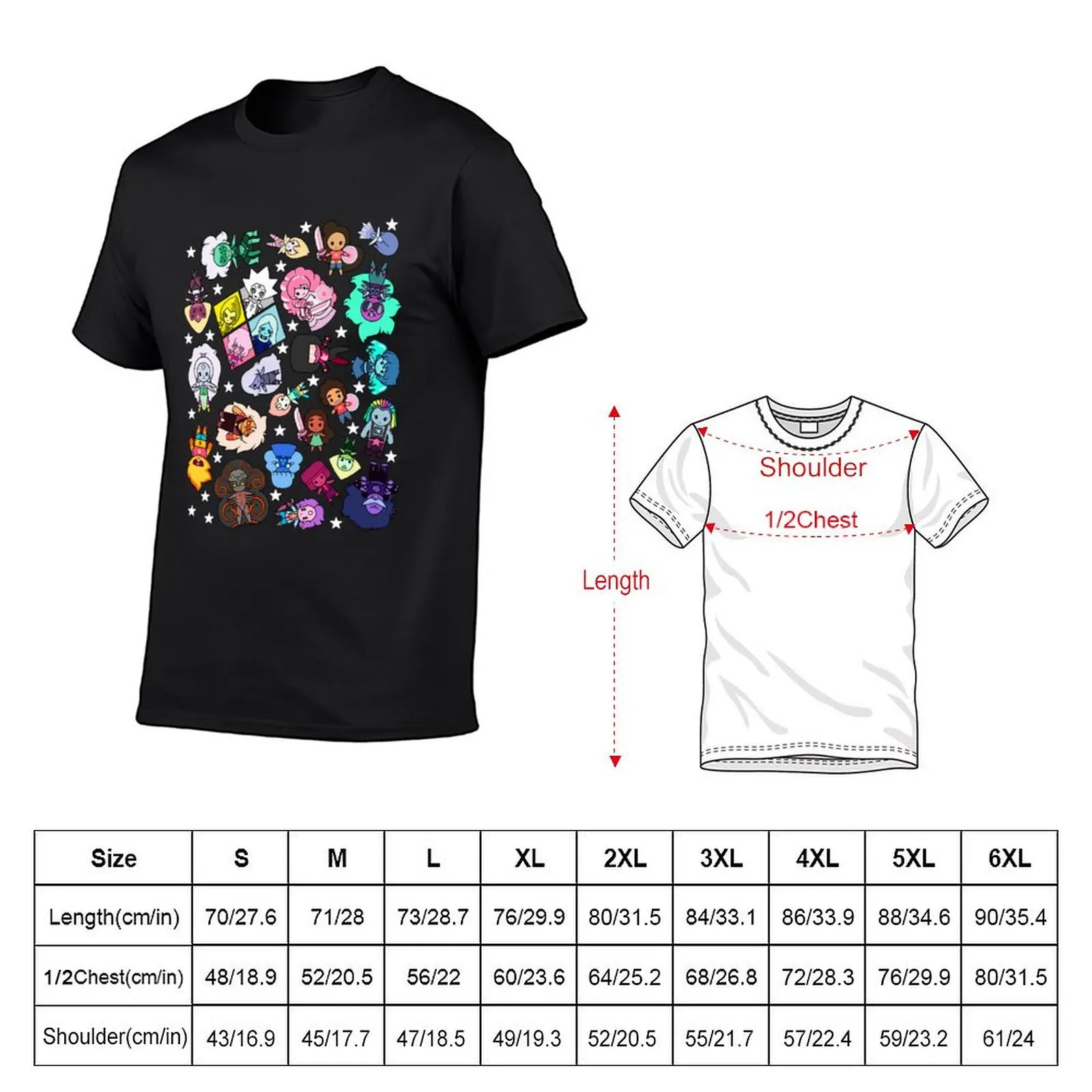 Crystal Gems T-Shirt plus sizes vintage t shirts tops summer clothes mens designer clothes