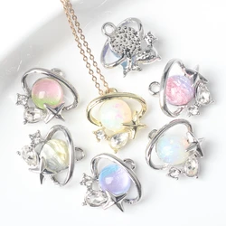 Zinc Alloy Resin Charm Pendant with Inlaid Resin Planet 10pcs/lot For DIY Bracelet Necklace Wholesale Bulk Jewelry 10pcs/lot