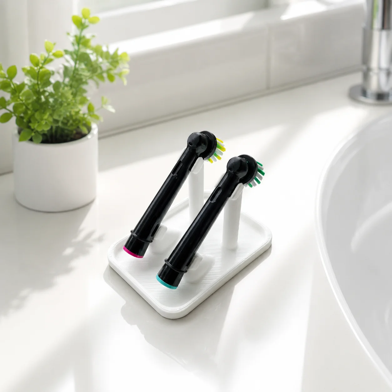 3D Printed Elegant Bathroom Organizer Special Storage Holder Fit Electric Toothbrush Replacement Heads