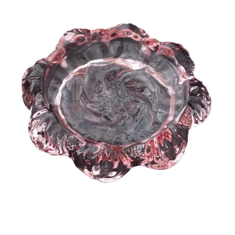 

Pink Lotus Glass Pot Bearing Dry Brewing Table Pot Pad Japanese Kung Fu Tea Set Accessories Small Tea Saucer