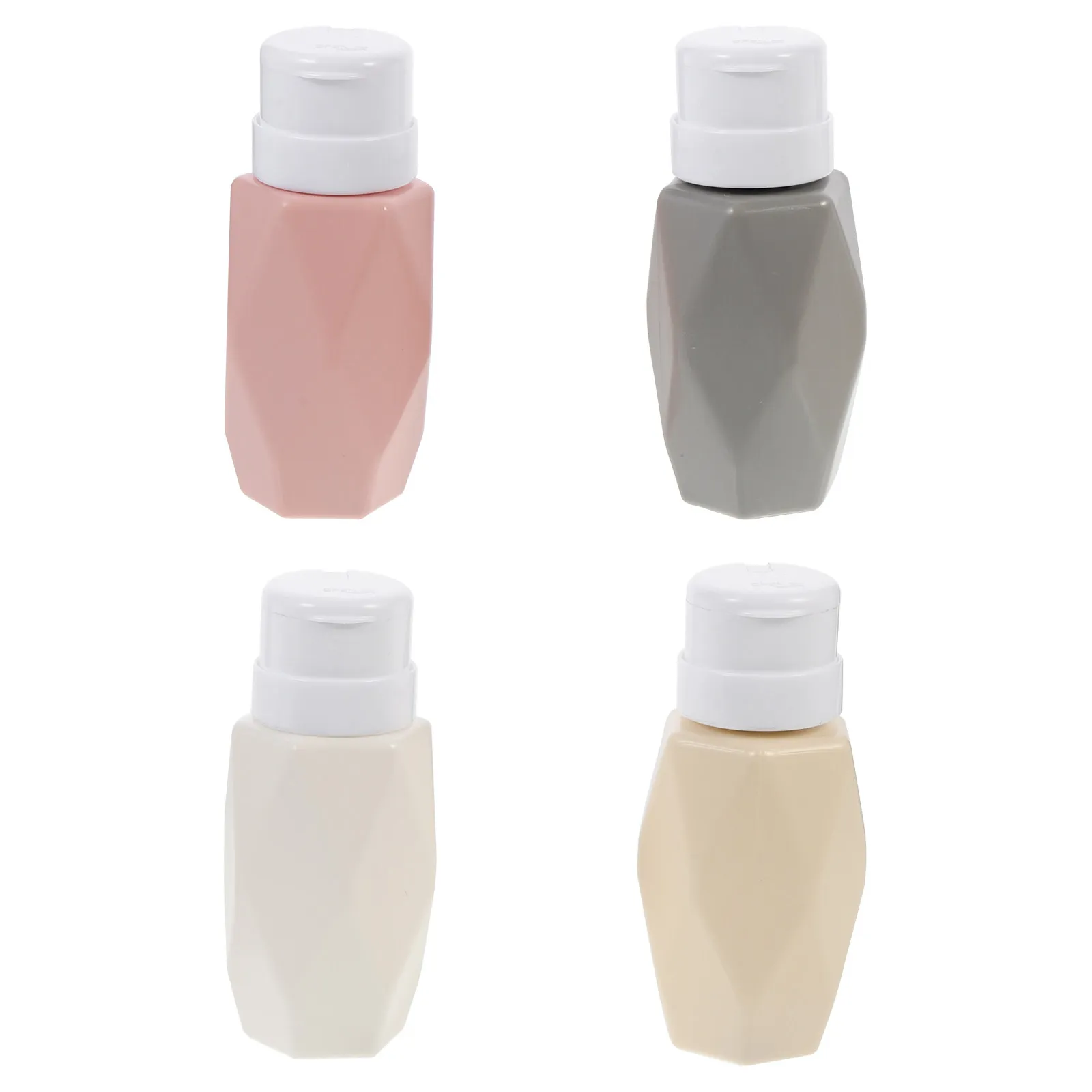 

4Pcs Press Bottles Nail Polish Remover Dispensers Leakproof Refillable for Manicure Nail Art Travel Liquid Storage