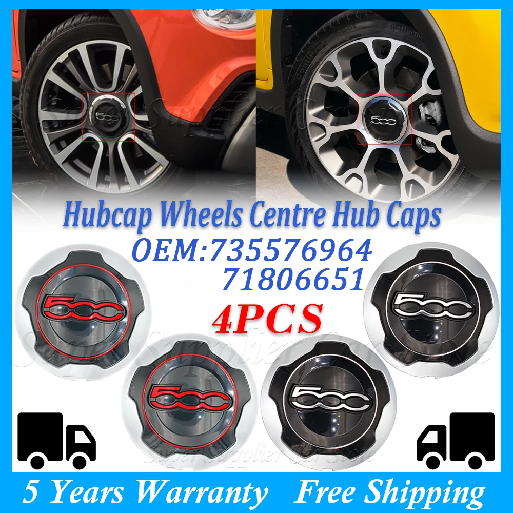 

New For Fiat 500L 2012-2023 Set of 4 Hubcap Wheels Centre Hub Cap Dust Cover Alloy Wheel Centre Cap 735576964 71806651 735574469