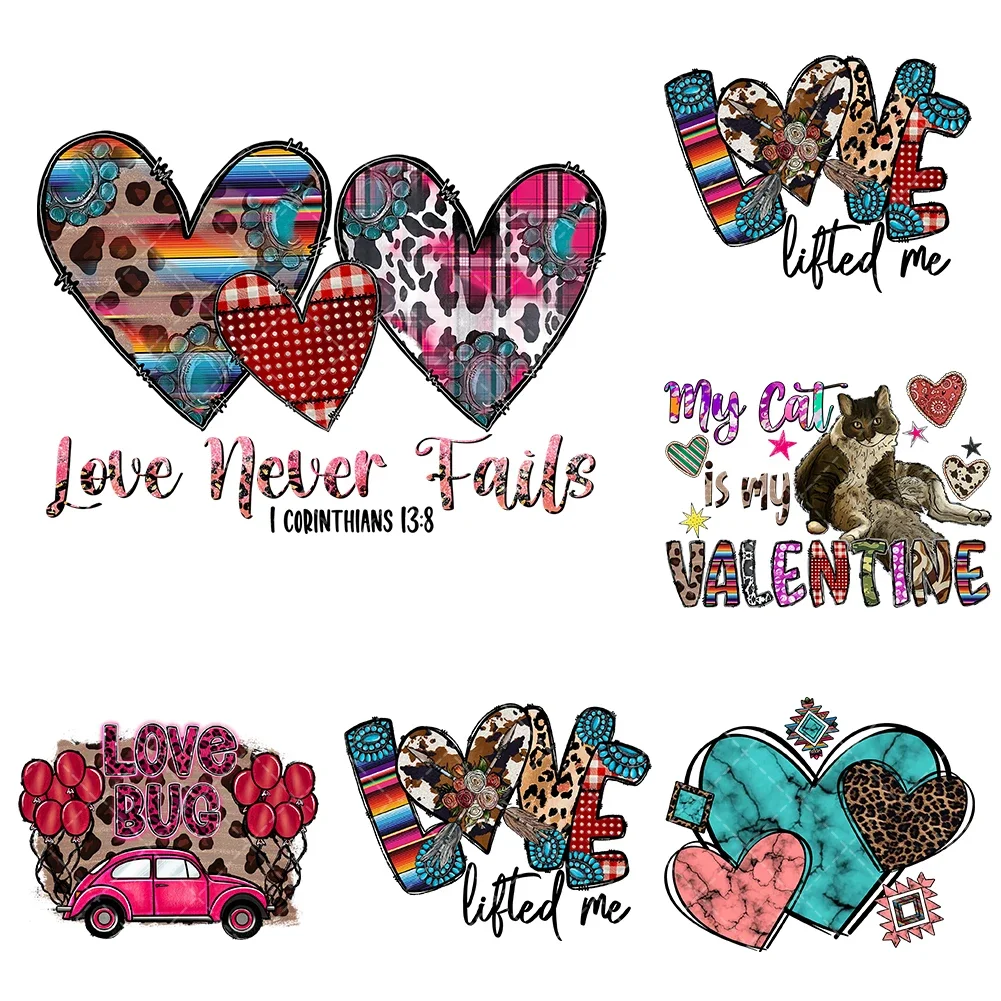 6cm/10cm/15cm/20cm/25cm/30cm Valentine Cupid Heat Transfer Stickers Iron On Clothes DTF Pinted Vinyl Thermal Appliques Washable