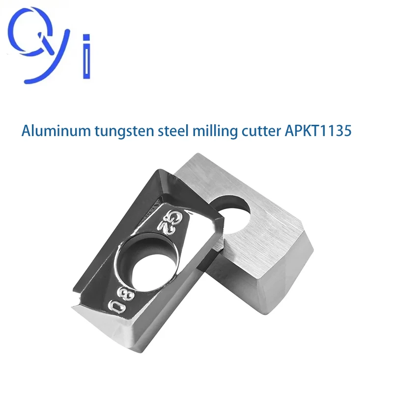 

10PCS Aluminum Milling CNC Blade APKT1135 Diamond Inner Hole Tungsten Steel CNC Milling Cutter Insert for Aluminum