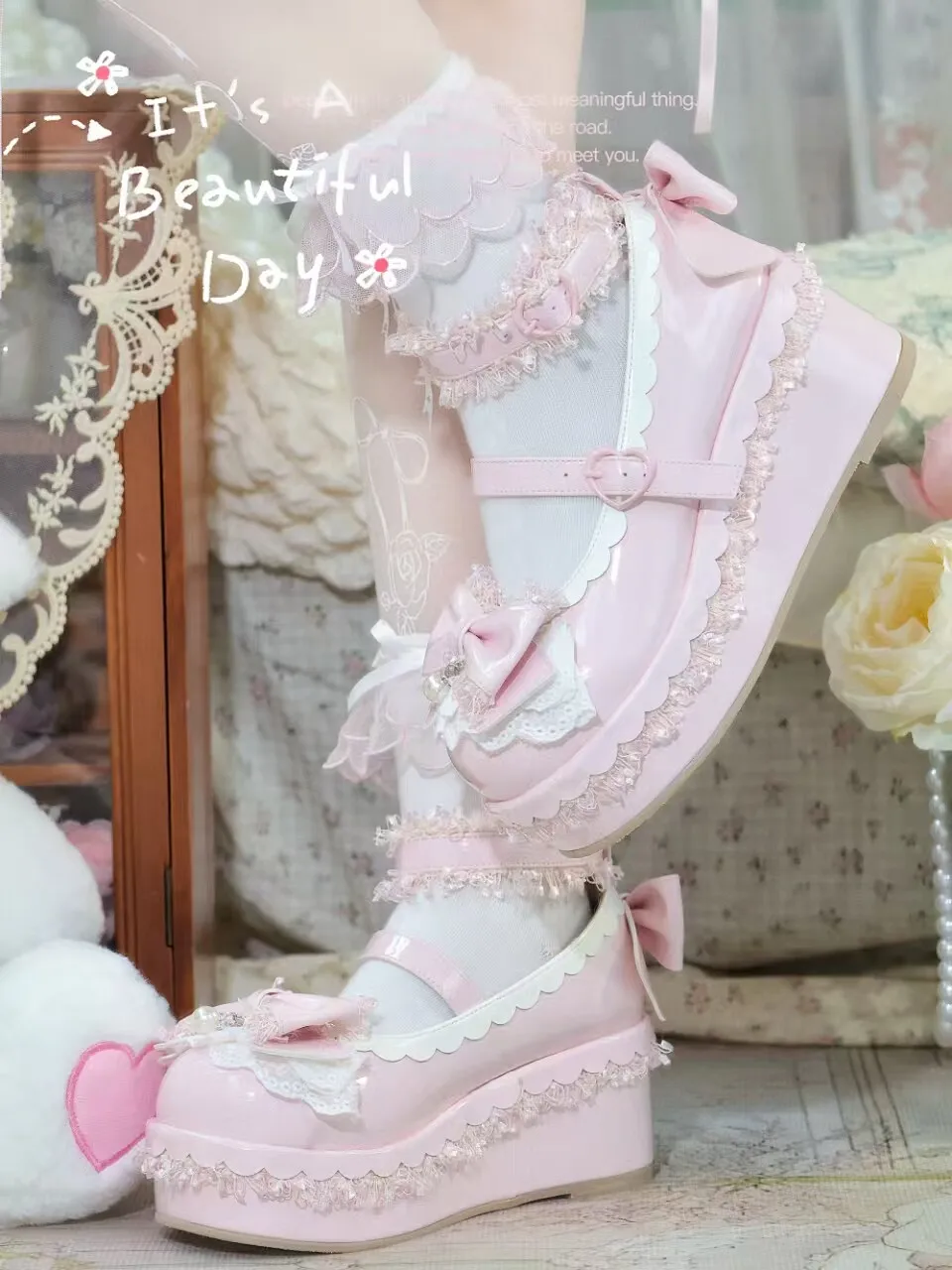 Original Lolita Thick Sole Shoes Heavy Industry Gorgeous Elegant Sponge Shoes Women Japanese Sweet Girls Tea Party Kawaii Shoes