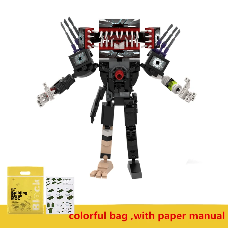 439PCS New Skibidi Toilet Series Mutated Titan Zombie TV Man Building Blocks Set DIY Bricks Decor Toys For Boys Christmas Gifts