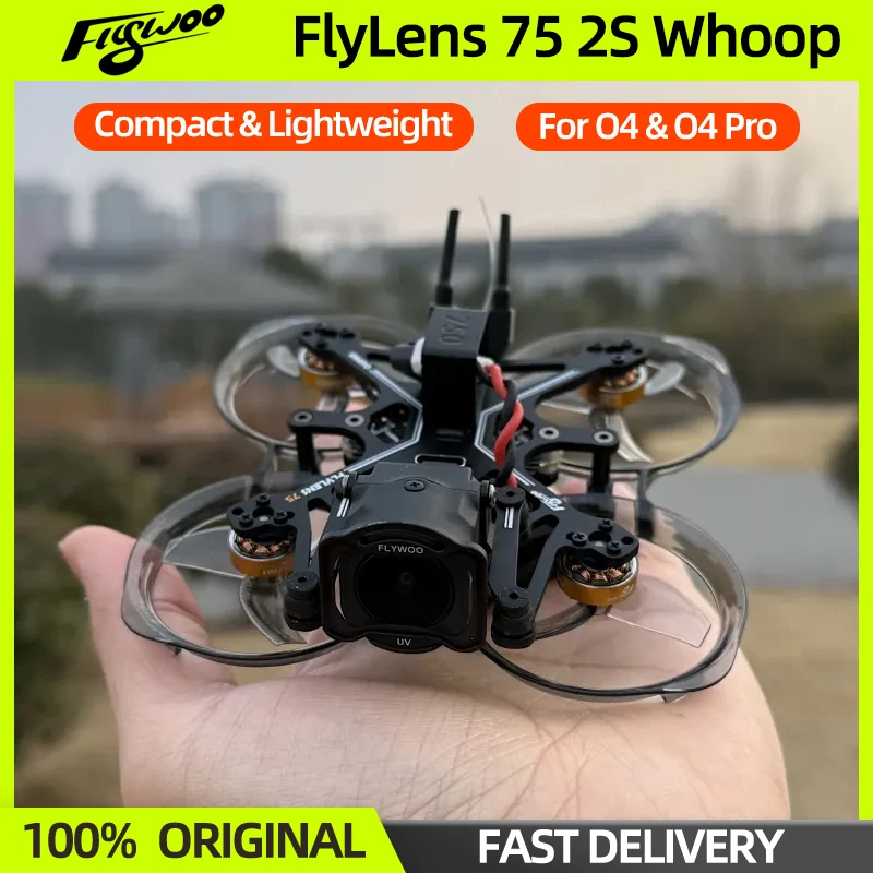 FLYWOO FlyLens 75 FlyLens75 2S FPV Whoop Drone para O4/O4 PRO Unidad de aire VTX Mini Drone interior Cinewhoop Quadcopter