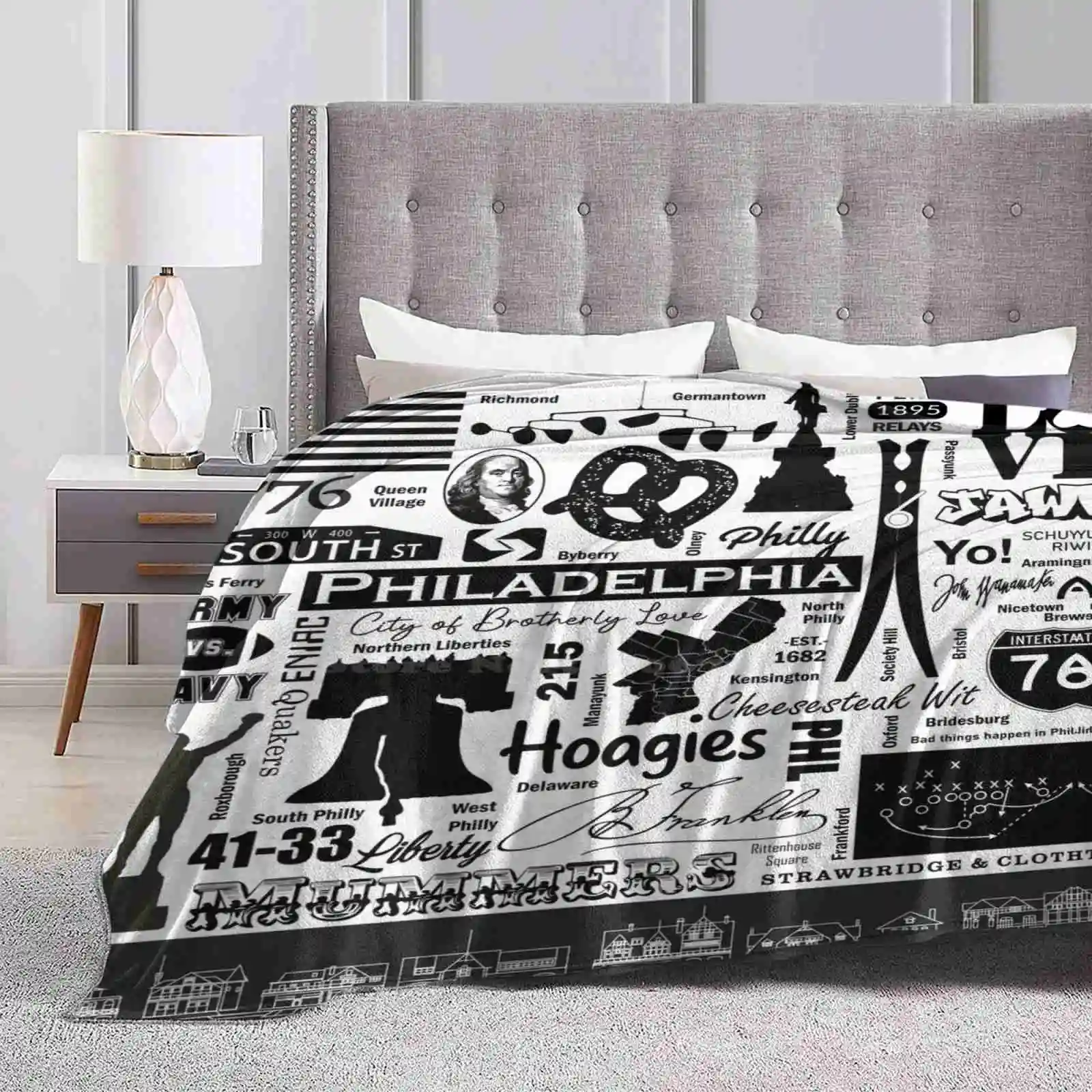 Philadelphia Forever Soft Warm Blanket Sofa/Bed/Travel Love Gifts Philly Liberty Town City Of Brotherly Love Eagles Liberty