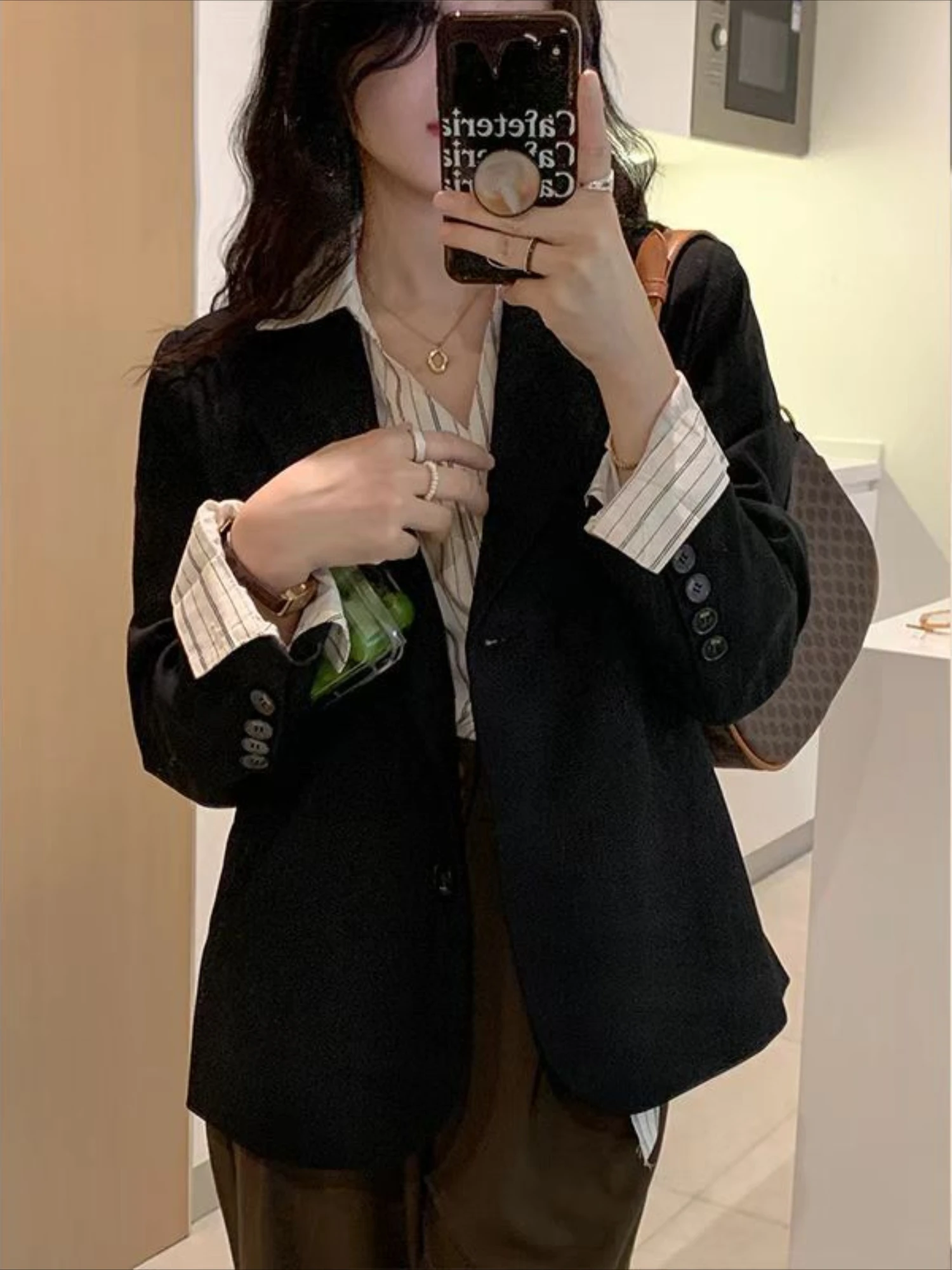 Female Coats and Jackets Spring Autumn Women's Blazers Solid Loose on Promotion Trend 2025 Long Sleeve Elegant Youth Outerwear