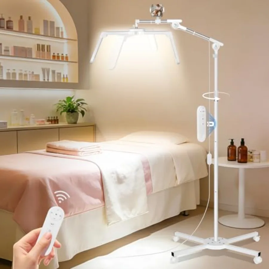 

Lash Light for Eyelash Tech Upgrad LED Half Moon Floor Lamp with 4 Wheel Rollg Base Esthetician Light for Tattoo Artists Beauty
