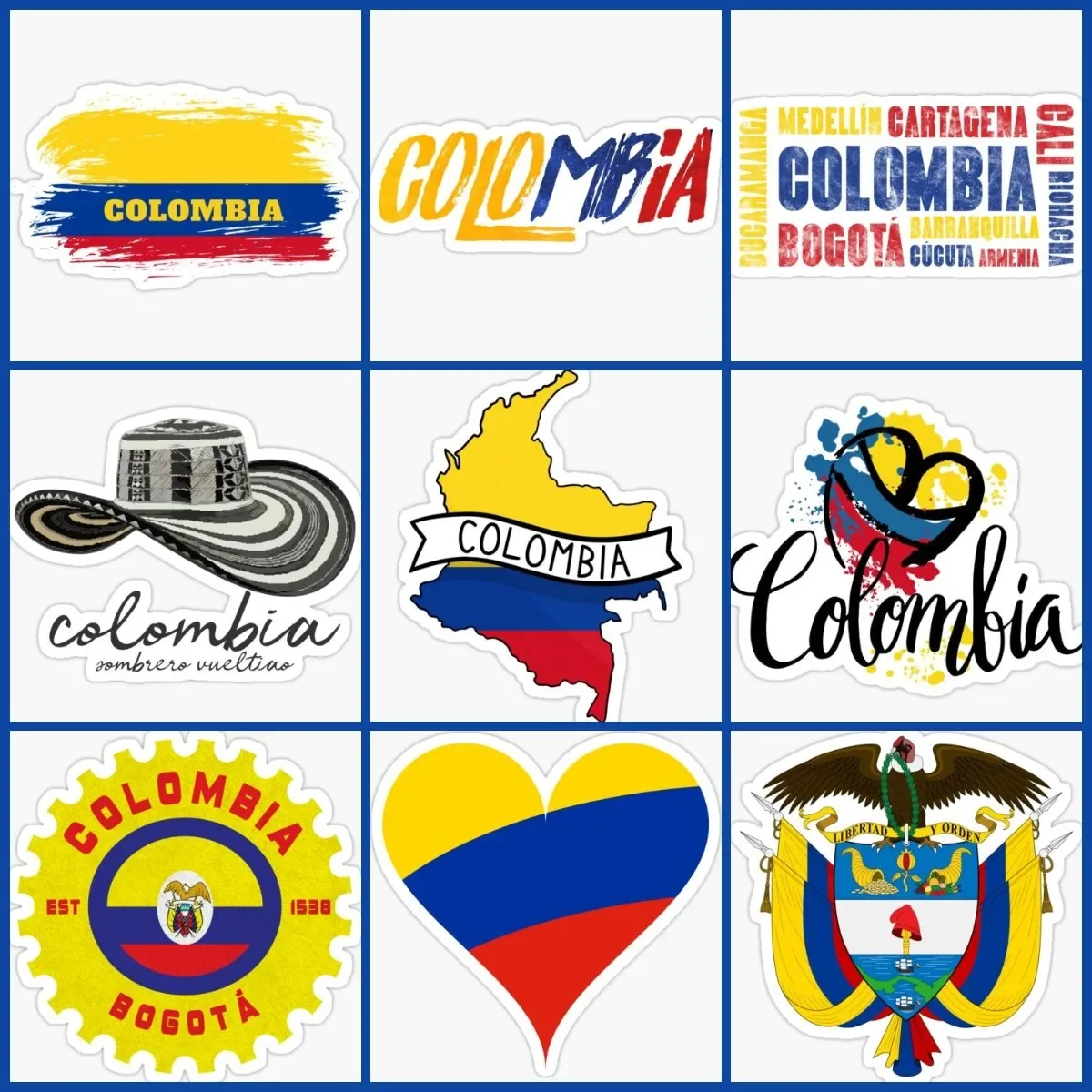

Colombian COL Flag Map Love Sticker Motorcycle Truck Window Car Accessories Bicycle Van Glass Helmet Racing Wall PVC Decal