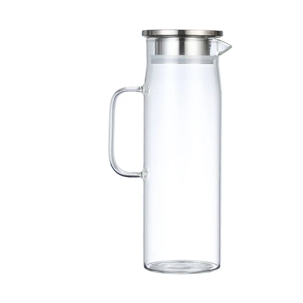 

Cold Water Jug Portable Large Capacity Glass Pitcher Leak-Resistant Ideal for Juice Tea Beverages Indoor Outdoor Use