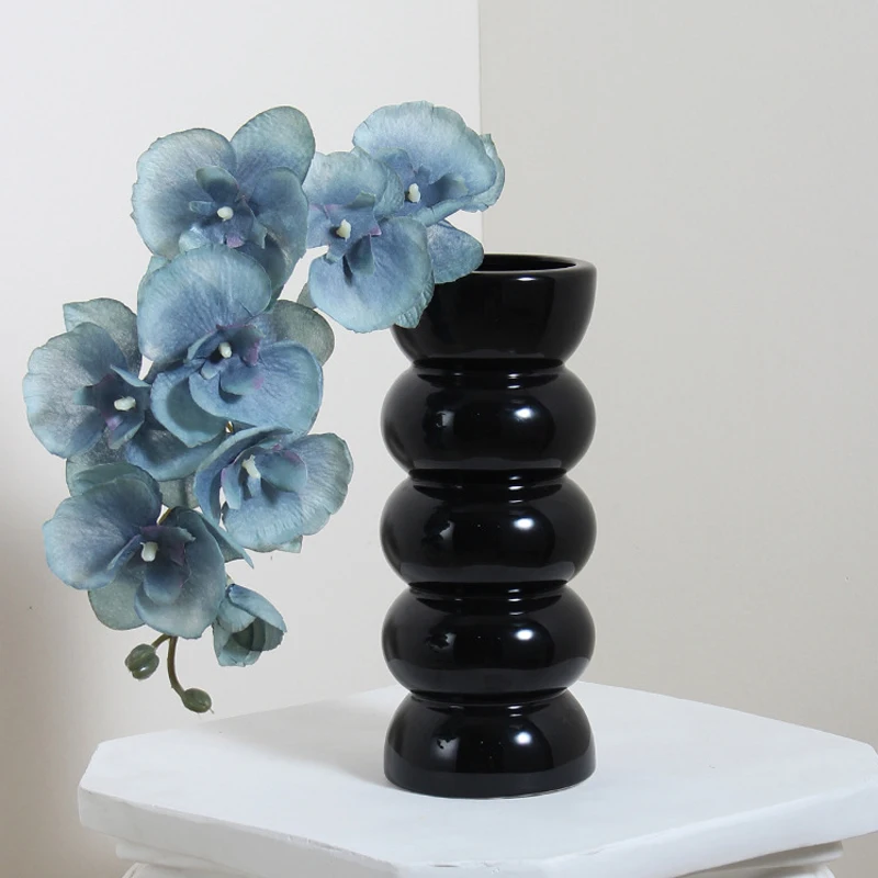 Creative Ceramic Retro Style Vase, Dining Table, Living Room, Bedroom Office Decoration Accessories, Hydroponic Flower Ware, 1Pc