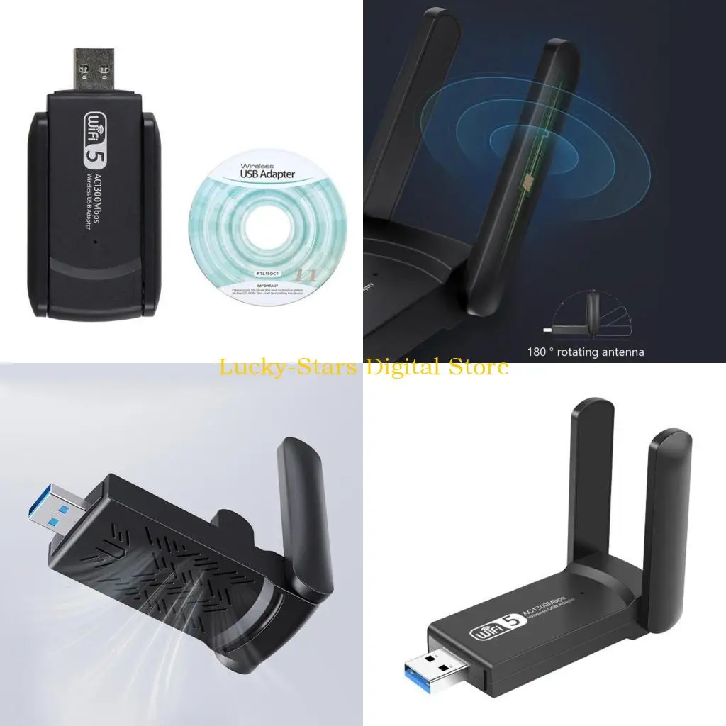 

T3EE 2.4G 1200Mbps Wifi Adapter Usb Wireless Card USB Dongle Antenna Dual Band Wi-Fi Lan Ethernet 1200M