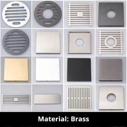 Floor drain cover original accessories cover round square strip invisible washing machine brass floor drain cover modification