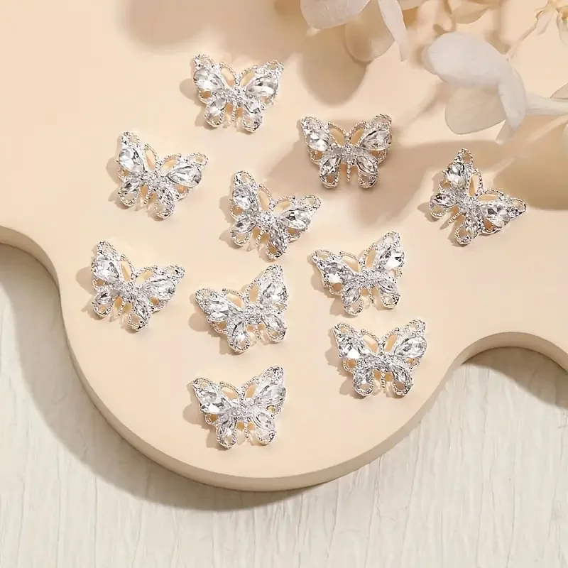 زينة فنية ثلاثية الأبعاد للأظافر على شكل فراشة ، سبيكة لامعة ، مناسبة للفتيات والنساء ، خالية من العطر ، 5 *