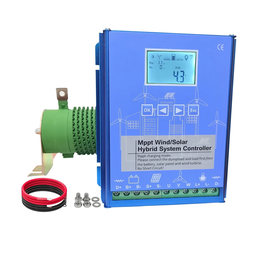 12V 24V 48V Hybrid Wind Solar System Charge Controller 50A Hybrid Charging Controller For 1600W Wind Turbine 1200W Solar Panel