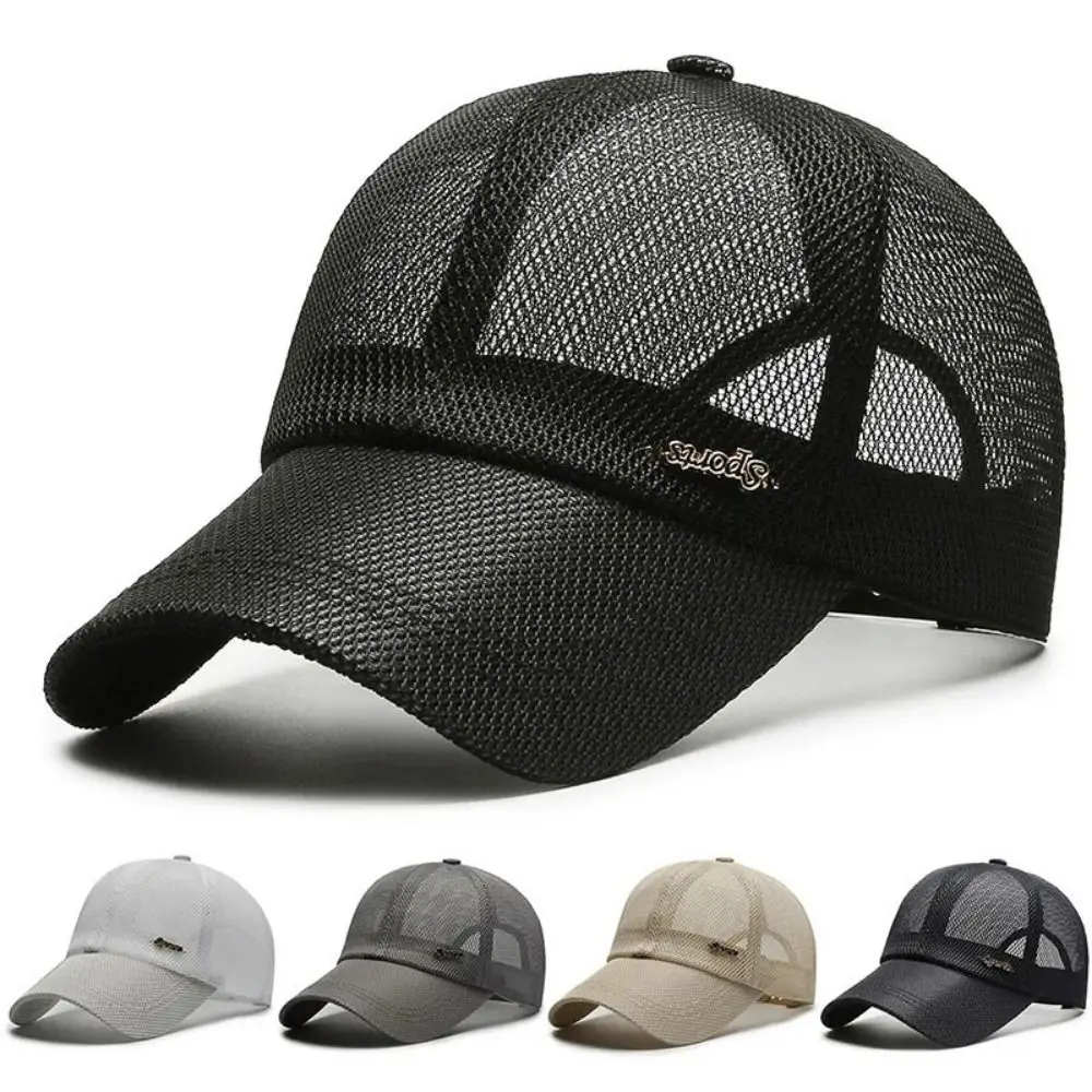

Quick-dry Letter Mesh Baseball Cap Adjustable Breathable Snapback Hat Lightweight Translucent Sports Mesh Caps Outdoor
