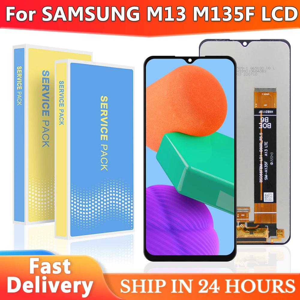 6.6\'\' For Samsung M13 M135 LCD Display Touch Screen Digitizer Assembly For Samsung M135 SM-M135F LCD With Frame