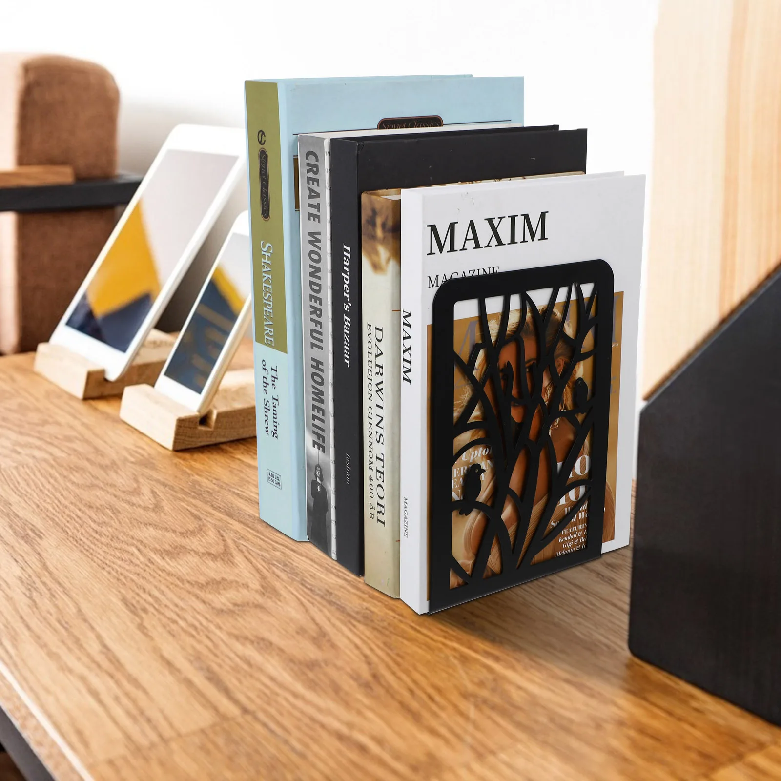 2 قطعة غلاف معدني ناعم الملمس لغرفة الدراسة المكتبية ديكور حديث مرتب نهاية الكتاب المنظم #2