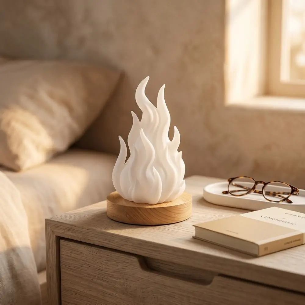 Color Changing Simulation Flame Night Light Imitation Decorative 3D Printed Light Portable Creative Simulation Fire Lamp Bedroom