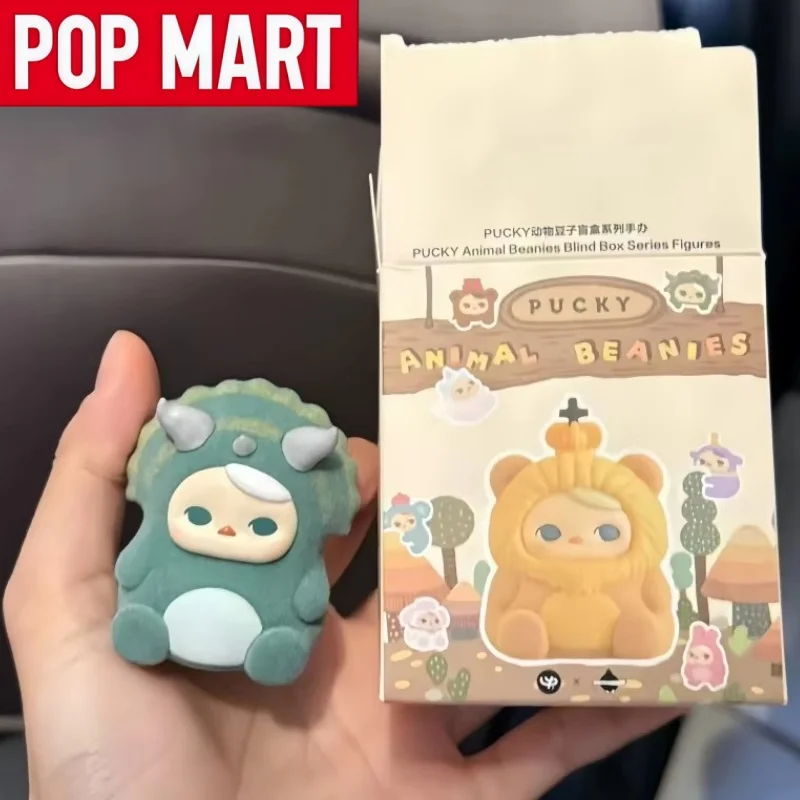

POP MART Pucky Animal Beanies Серия: Слепая коробка-сюрприз, коллекционная фигурка, милая аниме-фигурка, настольное украшение, подарок на день рождения