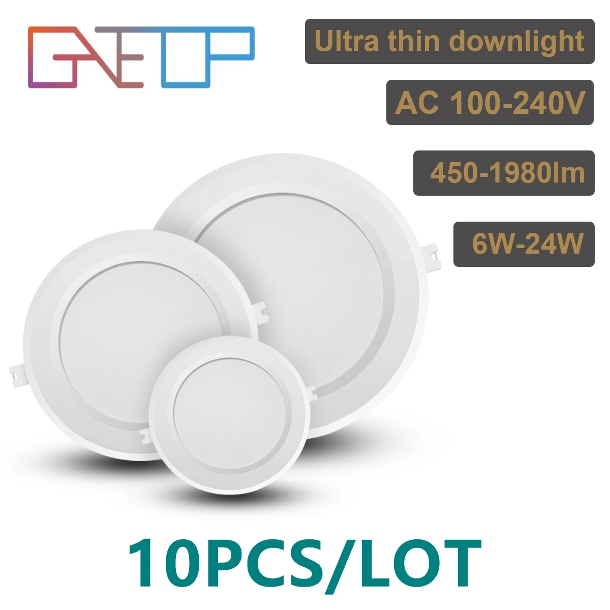 

10pcs/lot Downlight AC110V AC220V Ceiling Light 17W 20W 24W Recessed Led Down light Round Panel Light Spotlight Indoor Lighting