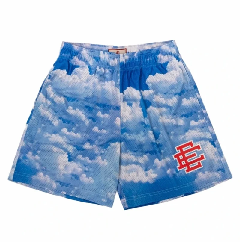 Edalson-shorts estampados florais clássicos para homens, shorts básicos de malha para academia, basquete, praia, novo verão, 2024